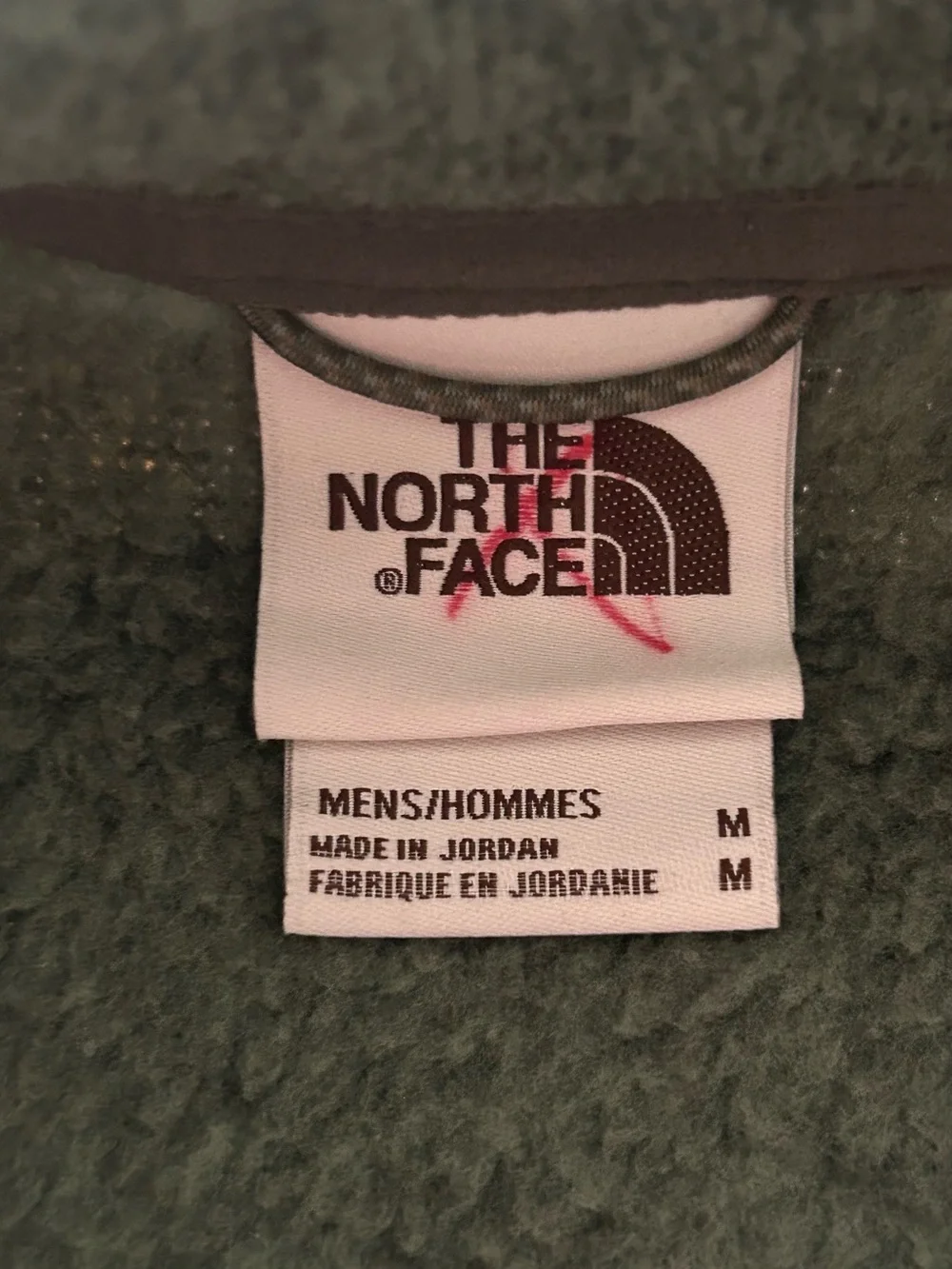 The North Face Men's Gordon Lyons 1/4 Zip Green Heather Fleece Sweater Size M